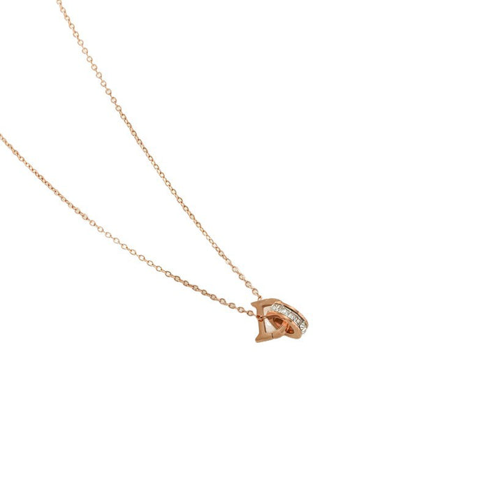 Wholesale New diamond studded D-letter necklace, light luxury, simple and fashionable, versatile titanium steel