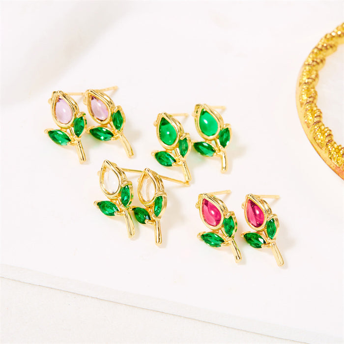 Wholesale  tulip earrings summer small fresh fashion