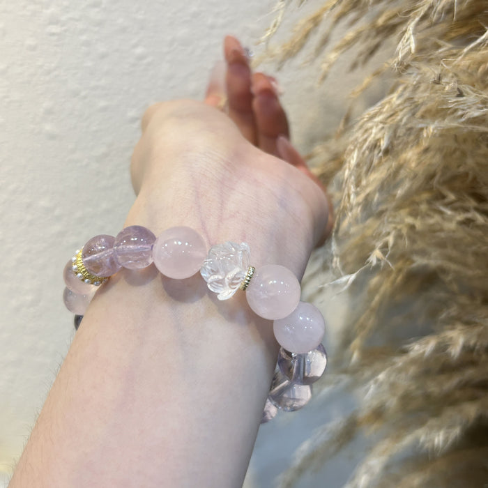 Wholesale Natural amethyst powder crystal bracelet, personalized and niche crystal bead