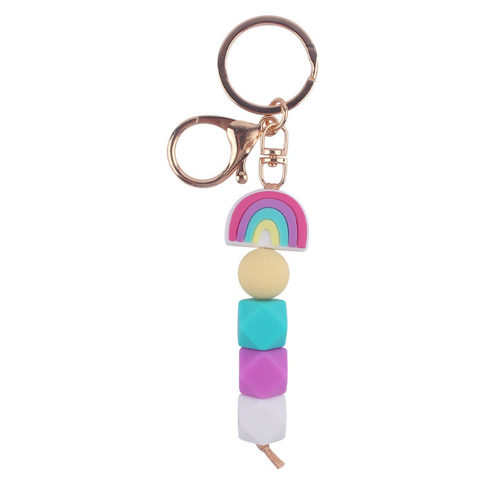 Wholesale Cartoon Rainbow Silicone Keychains