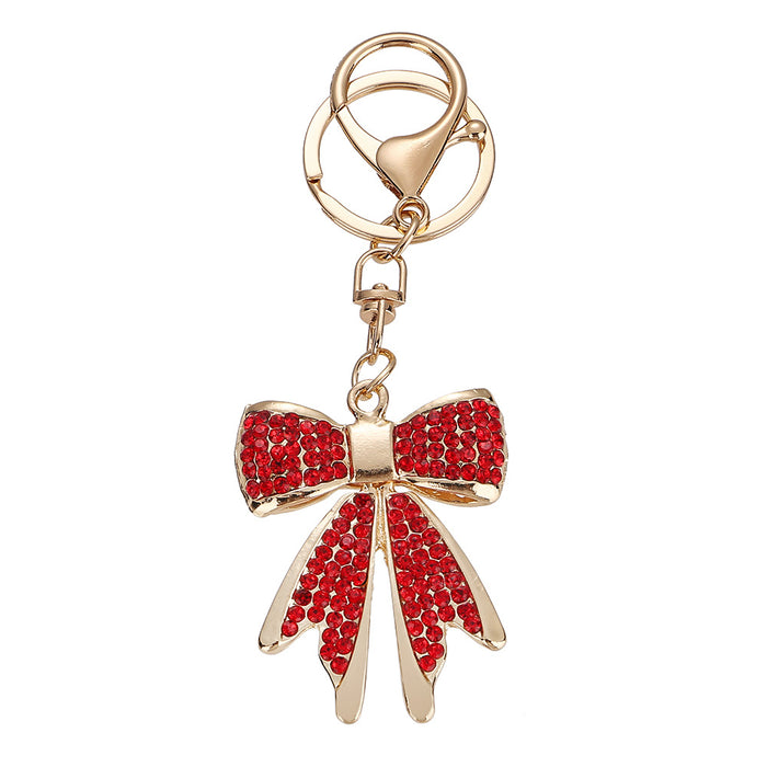 Wholesale Alloy Rhinestone Keychain Bow Women's Bag Key Chain Jewelry Accessories Pendant