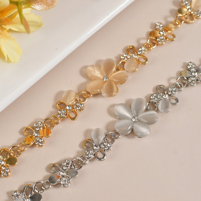 Wholesale Summer New Fashion Cat's Eye Bracelet Sweet Small Fresh Flower Bracelet