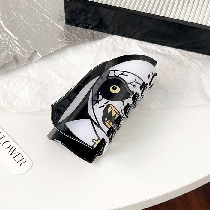 Wholesale New Cross-Border Hot-Selling  Hairpin Funny Ghost Face Hair Claw Ghost Face Horror Niche Design Holiday Dress Hair