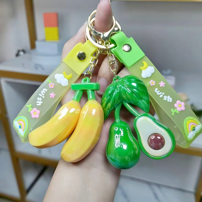 Wholesale Trendy Simulated Banana Metal Keychain DIY Bag Charm Accessory MOQ≥2