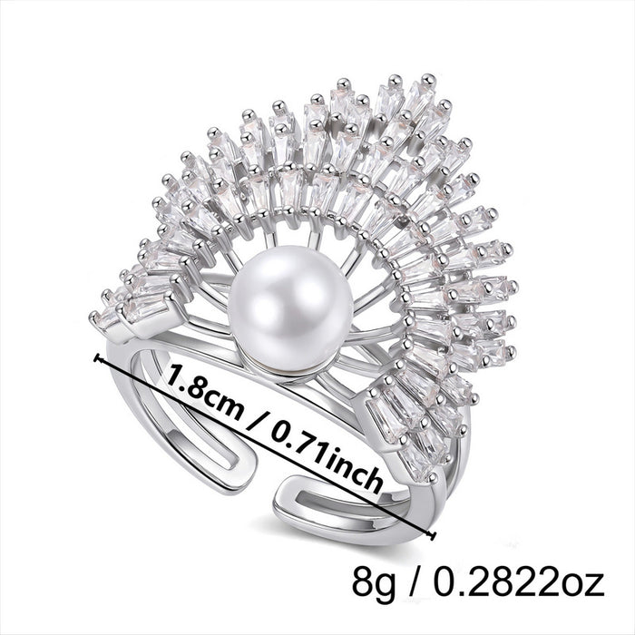 Wholesale Geometric Stackable Ring with Zircon Copper Plated Fashion Jewelry Accessory