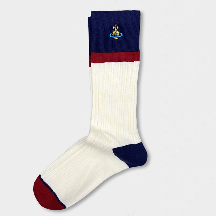 Wholesale Embroidered women's socks solid color double needle tube versatile stacking socks