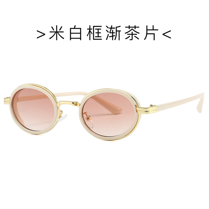 Wholesale Modern retro oval frame sunglasses punk style retro sunglasses versatile men's and women's sunglasses trend