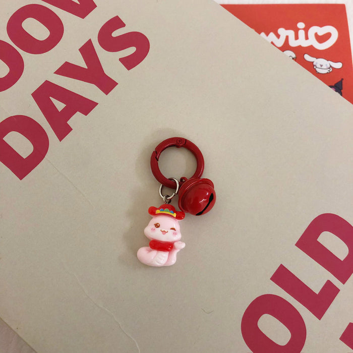 Wholesale Circle Button Cute Cartoon Student Backpack Keychain Car Couple Key Pendant