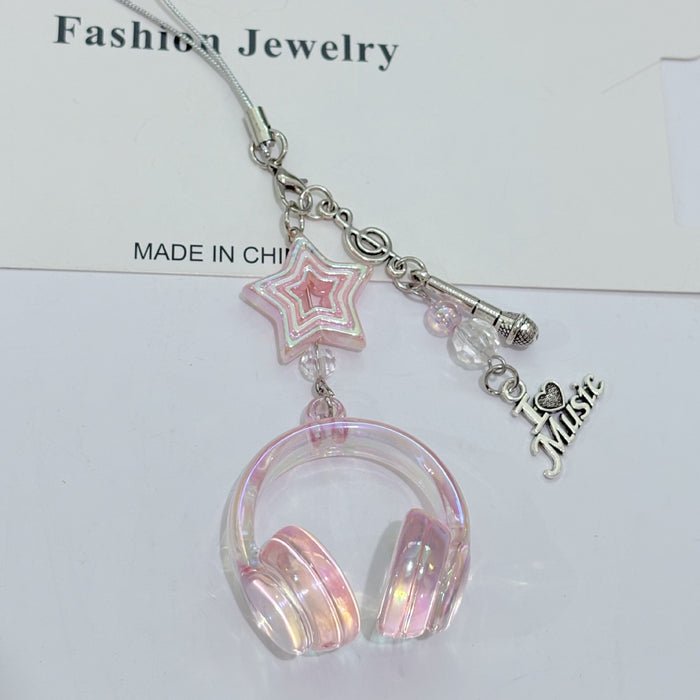 Wholesale Headphone Keychain Star Mobile Phone Chain Pendant Bag Pendant