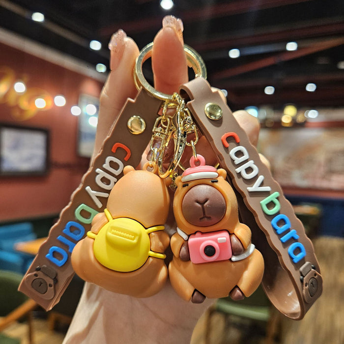 Wholesale Capybara keychain cartoon capybara king car bag key chain pendant small gift
