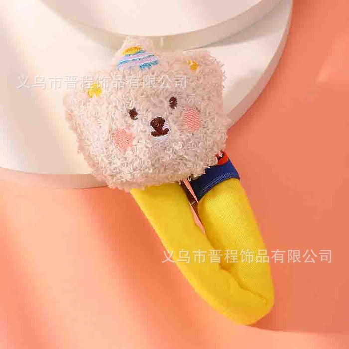Wholesale New cartoon dog sponge hair clip with side bangs and plush toy large clip wholesale