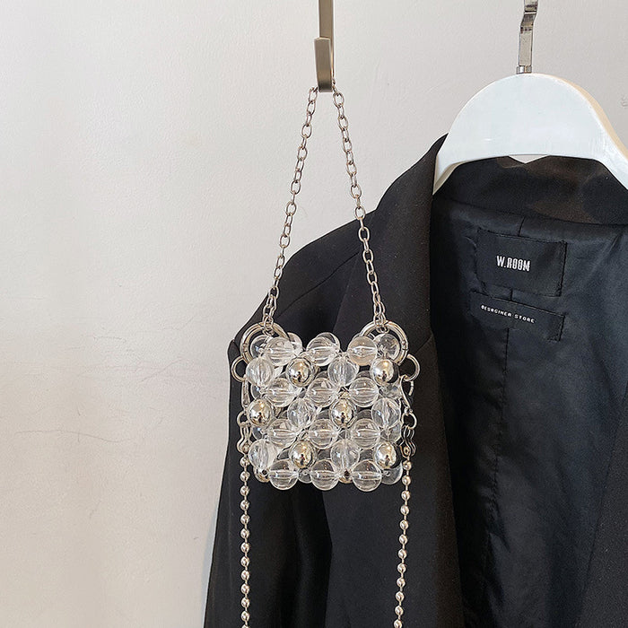 Wholesale Small handbag handmade bead pearl bag, niche fashion mini crossbody bag