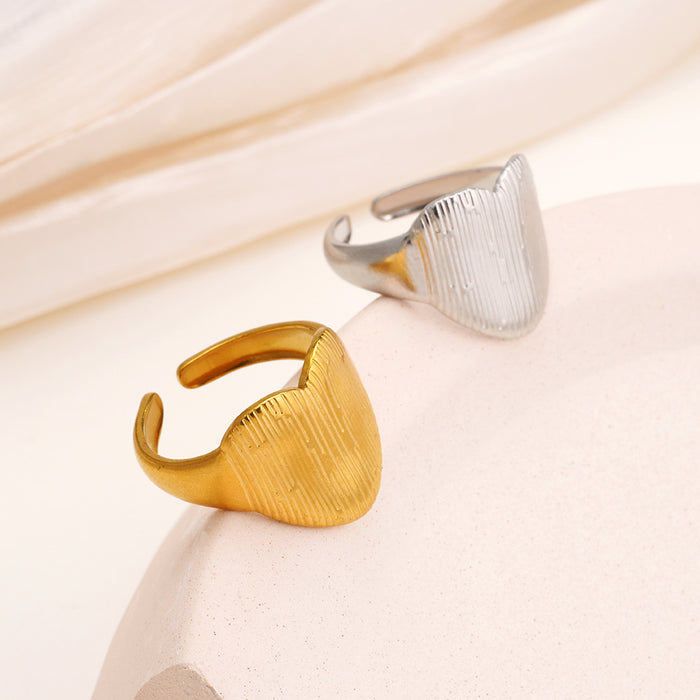 Wholesale Elegant Retro Irregular Floral Adjustable Stainless Steel Ring