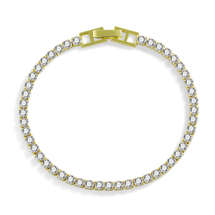 Wholesale Diamond-Set Contion Tennis Bracelet - Stylish Cubic Zirconia Cuff for Women - Boutique Resale