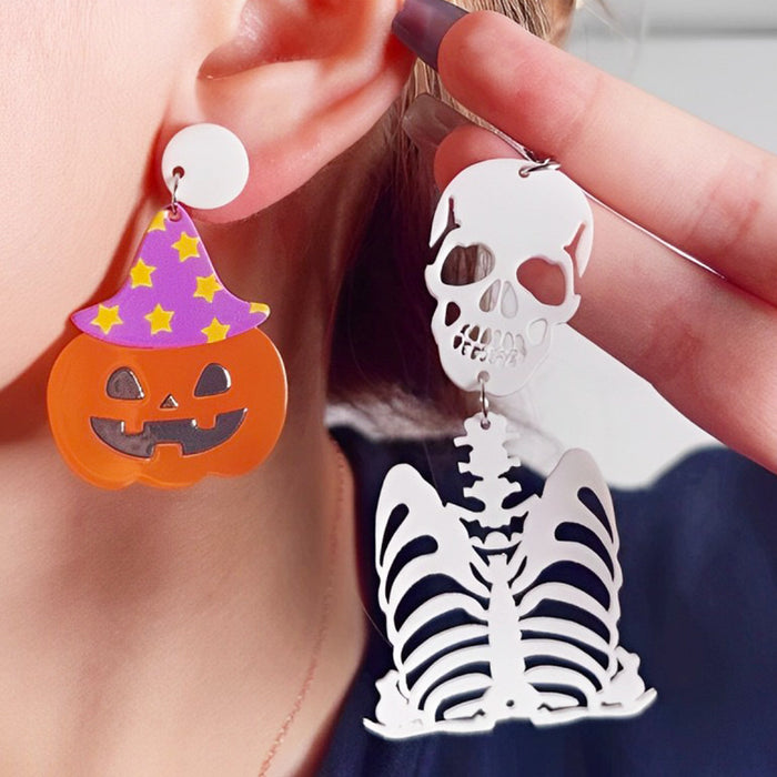 Wholesale  Earrings Pumpkin Ghost Diablo Skull Rack Acrylic Earrings Exaggerated Earrings Ear Accessories for Women