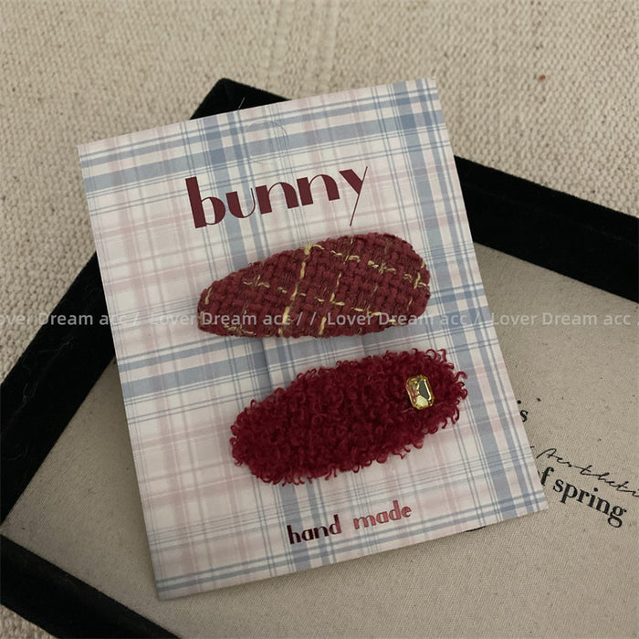 Wholesale Plush bow hair clip, cute and fashionable duckbill clip, bangs clip, hair accessory