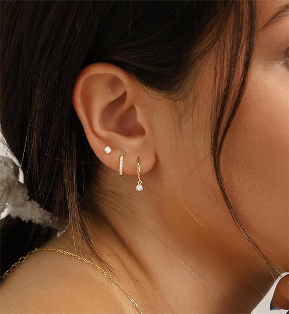 Wholesale   ladies  earrings single ear suit ear buckle copper plated 18K gold