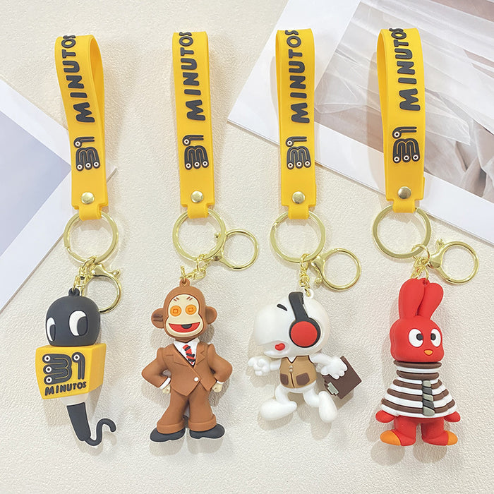 Wholesale Cartoon Broadcasting Doll Keychain Couple Bag Key Pendant Creative Key Chain Pendant Small Gift