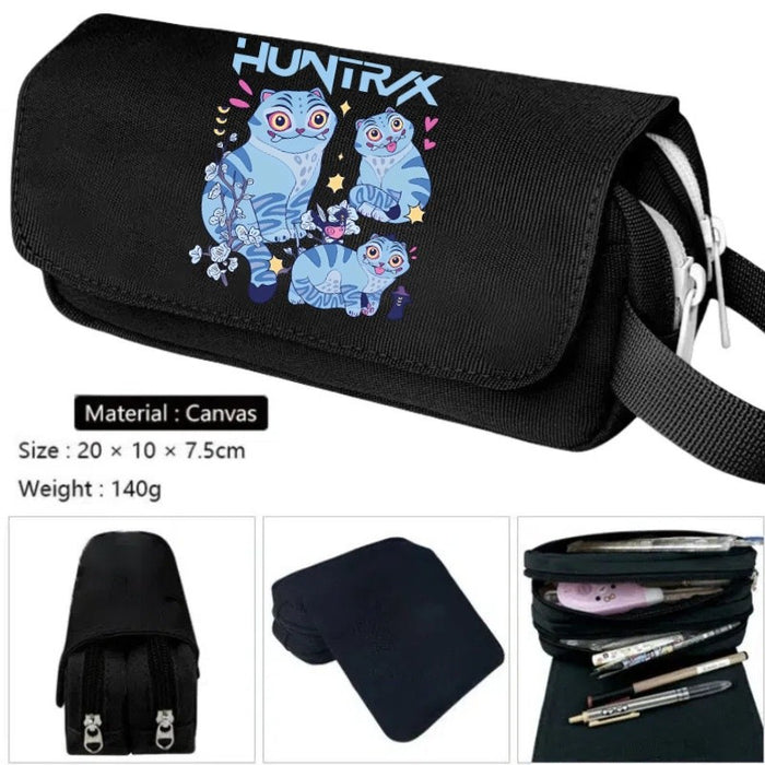 Wholesale Cartoon Print Large Capacity Double-Layer Handheld Pencil Case Stationery Bag Pencil Bag