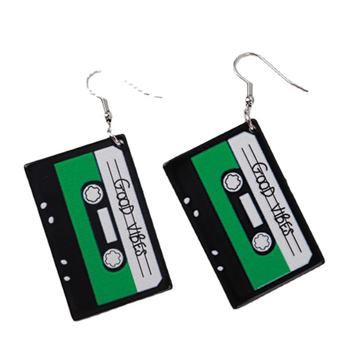 Wholesale Vintage Magnetic Tape Acrylic Earrings JDC-ES-ChouD006
