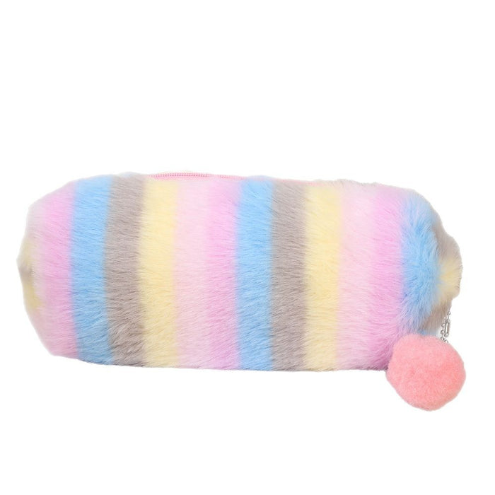 Wholesale Creative Gradient Plush Octagonal Pencil Case