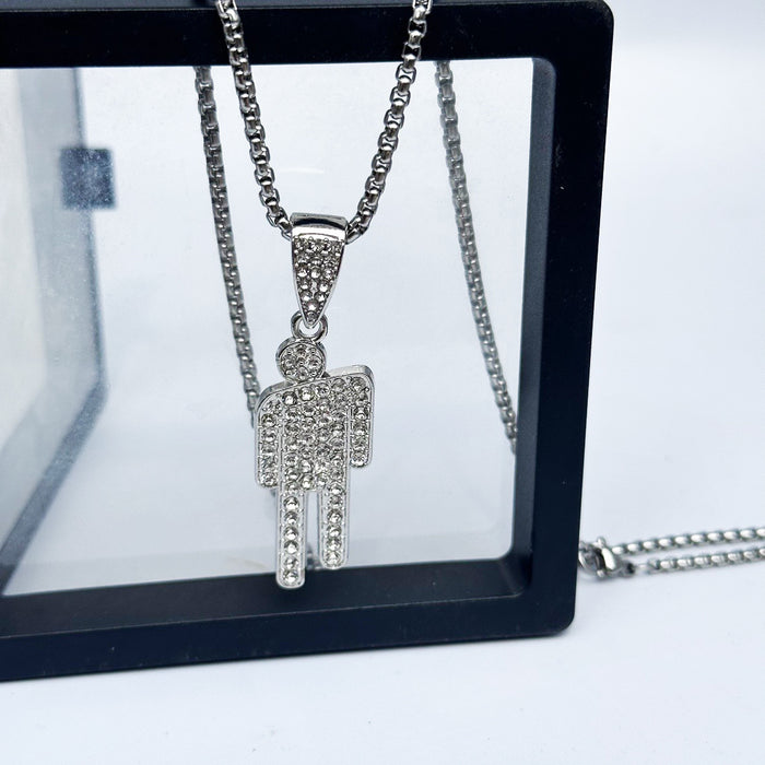 Wholesale Creative Little Man Pendant Diamond Necklace JDC-NE-DanYuan013