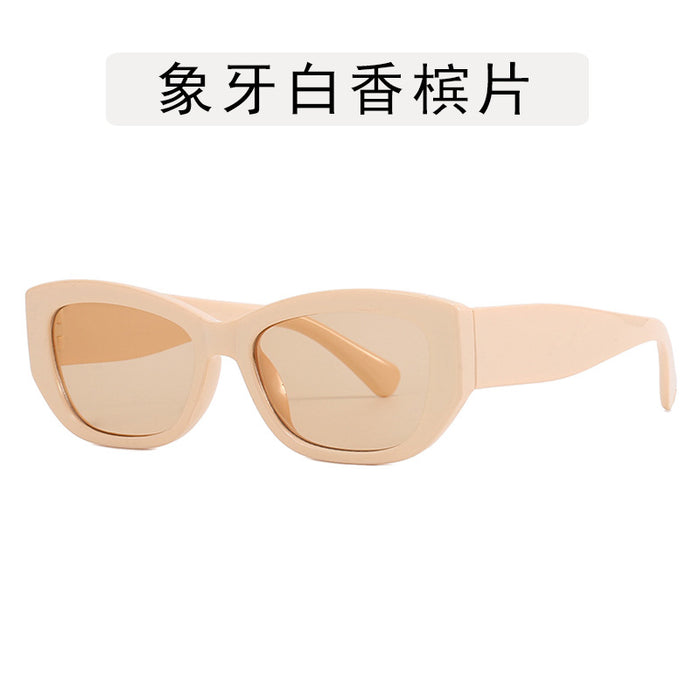 Wholesale Retro cat eye sunglasses, new minimalist square glasses for street photography, UV resistant fashionable sunglasses