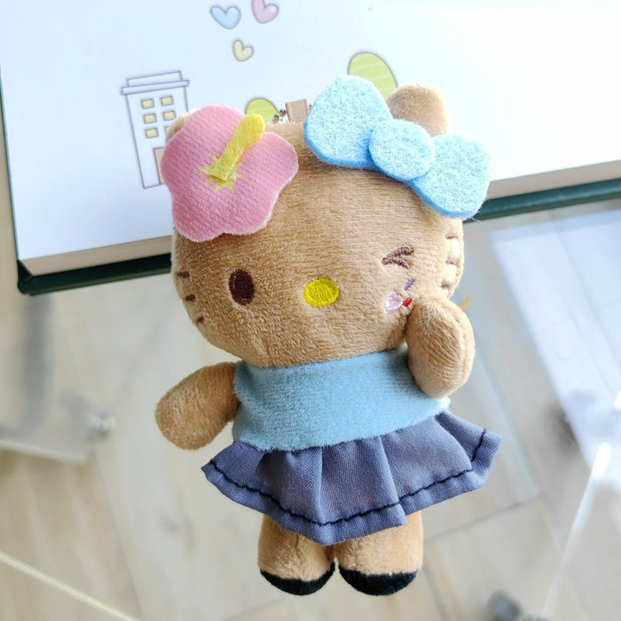 Wholesale Hawaii Beach Swimming Circle Surfing Pineapple Paradise Cat Plush Doll Pendant