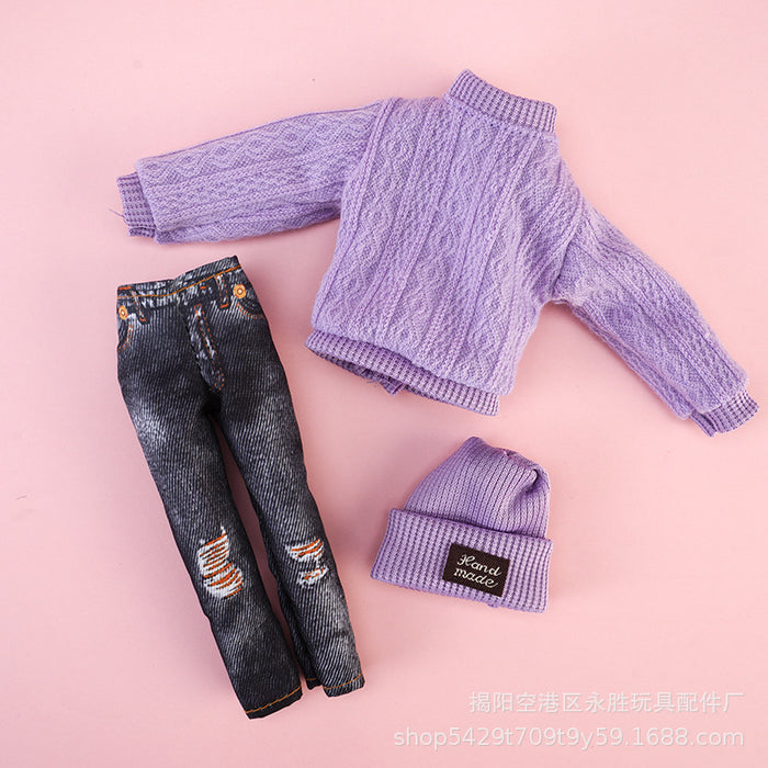 Wholesale Doll dress fashion wool sweater hat pants
