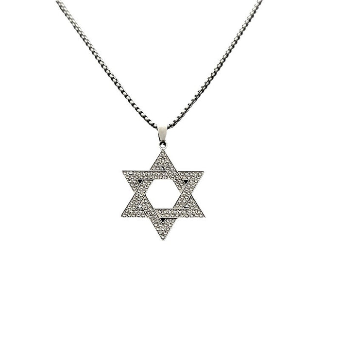 Wholesale Diamond Hexagram Creative Necklace Sweater Chain JDC-NE-hanbo006
