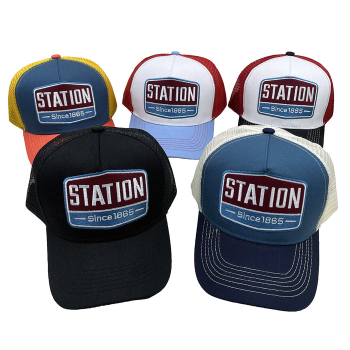 Wholesale Station Embroidered Mesh Sunshade Baseball Cap