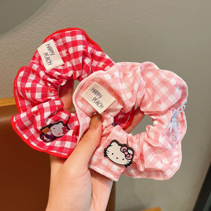 Wholesale Kitten plaid large intestine Hair Scrunchies
