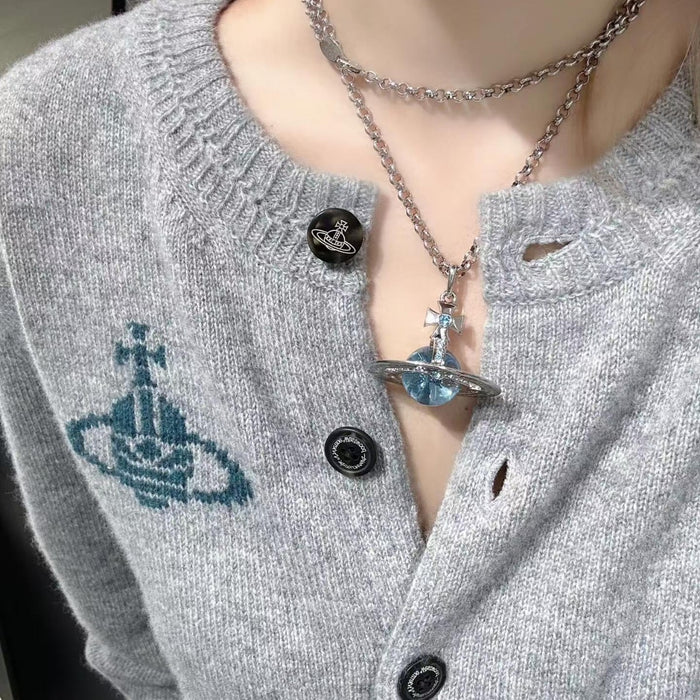 Wholesale Three dimensional star necklace Saturn niche fashion versatile collarbone chain