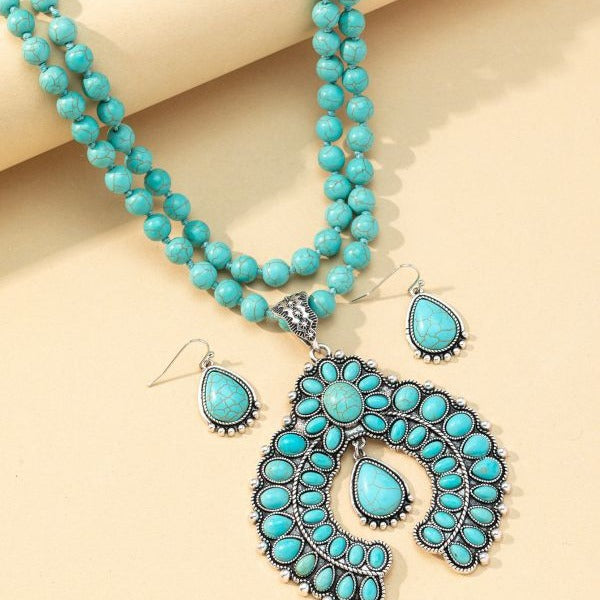 Wholesale Vintage Floral Statement Earring and Necklace Set