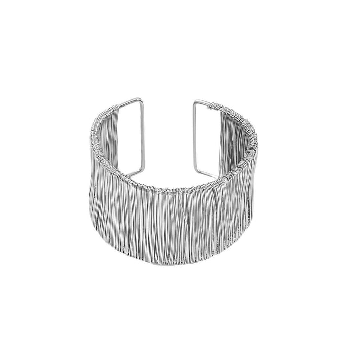 Wholesale Jewelry Fashion Alloy Brushed Bracelet Personalized Versatile Irregular Wide Face Open Bracelet