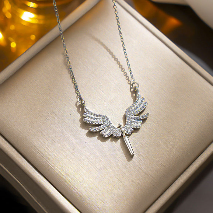 Wholesale Diamond angel wings Angel necklace