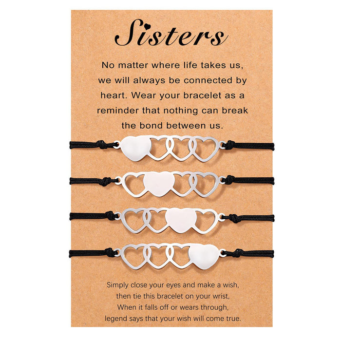 Wholesale Stainless steel heart-shaped bracelet set with hollowed out heart-shaped bracelet made of stainless steel