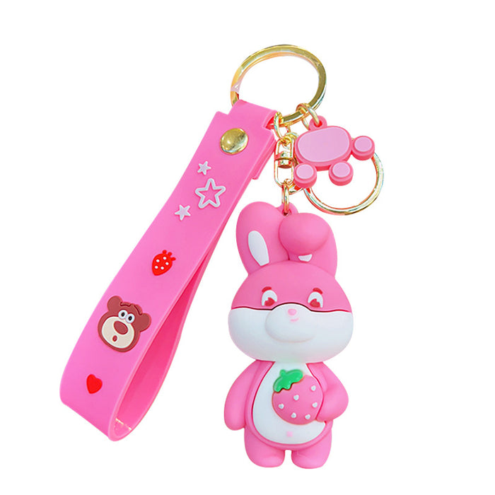 Wholesale Pink Strawberry Bear Keychain JDC-KC-YDao099