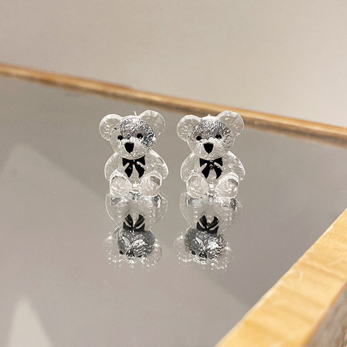 Wholesale Personalized Transparent Bear Earrings with Cute and Stylish Design, Unique Earrings