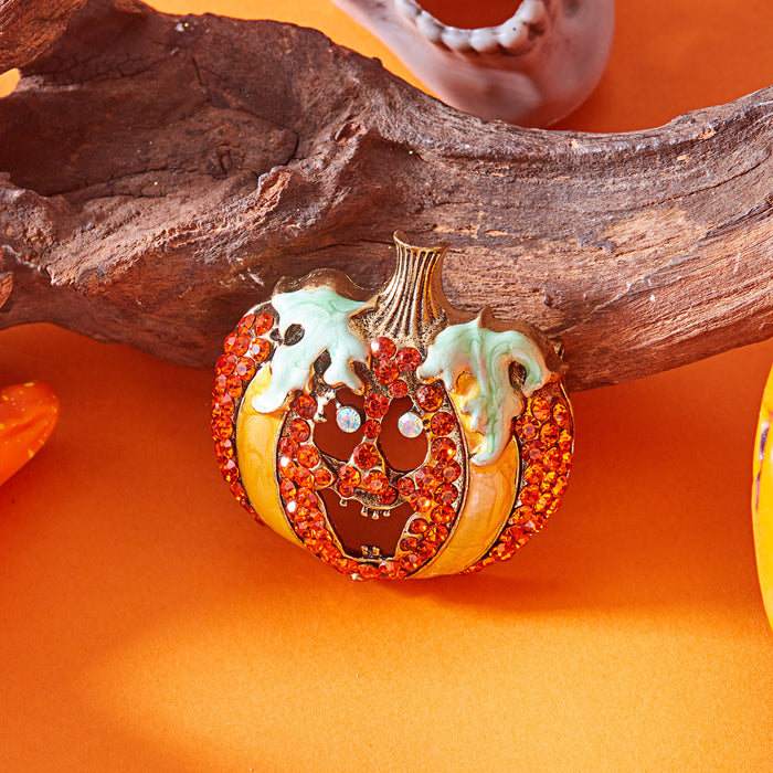 Wholesale Devil Pumpkin Brooch Rhinestone Zinc Alloy Jewelry Accessory