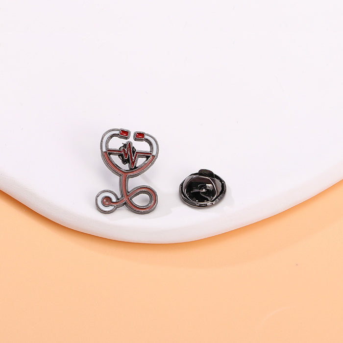 Wholesale Medical supplies series cartoon brooch ambulance syringe stethoscope shape metal badge
