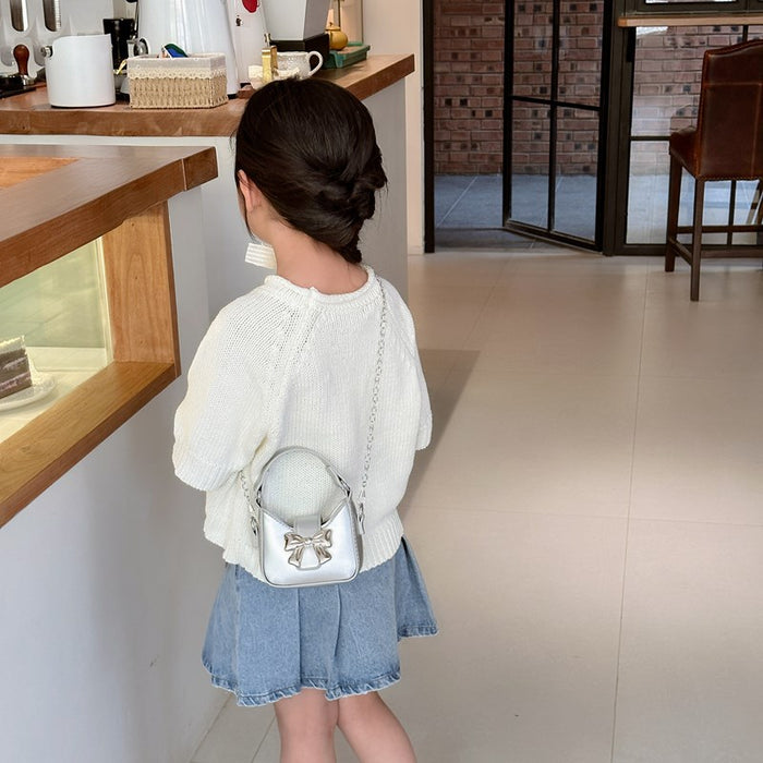 Wholesale Mini crossbody little girl bow shoulder bag