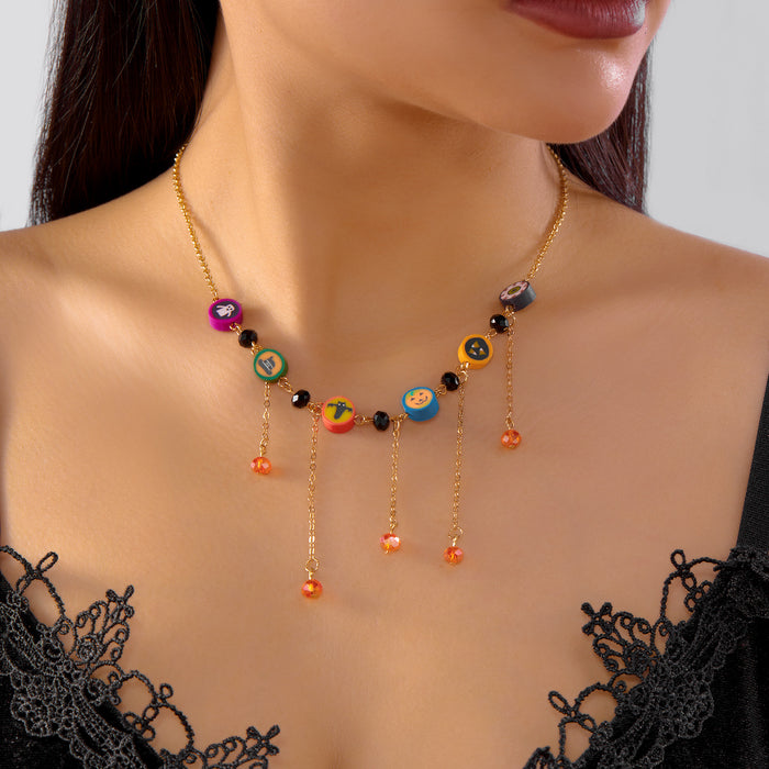 Wholesale  funny necklace ghost pumpkin skull tassel multi-element pendant short necklace