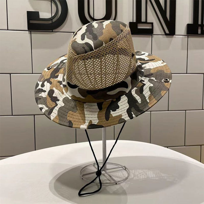 Wholesale Breathable mesh fisherman hat, foldable sun hat, outdoor fishing sun hat