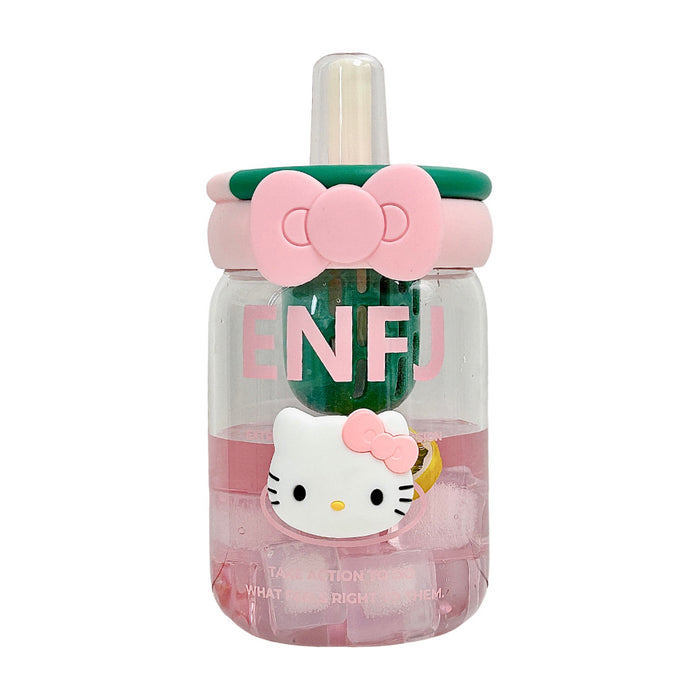Wholesale Glass Sippy Cup with Straw Cartoon Design Ideal for Office Tea and Coffee