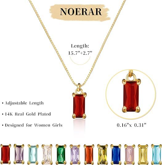 Wholesale Square Birthstone Colored Zircon Pendant Color Preserving Box Chain Necklace