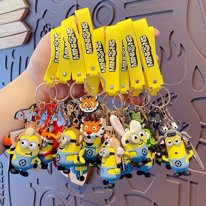 Wholesale  Cute Cartoon Silicone Keychain Doll Car Keychain Pendant