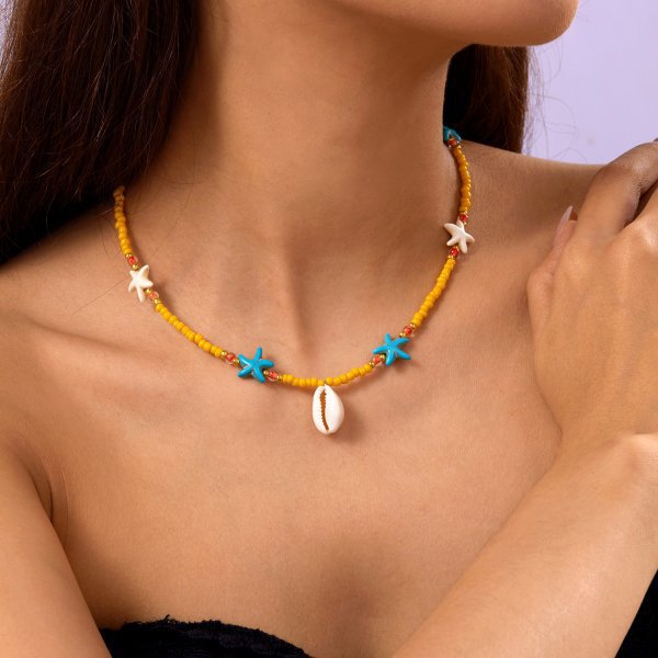 Wholesale Natural Shell Necklace Women Beaded Light Luxury Necklace Bohemian Niche Design