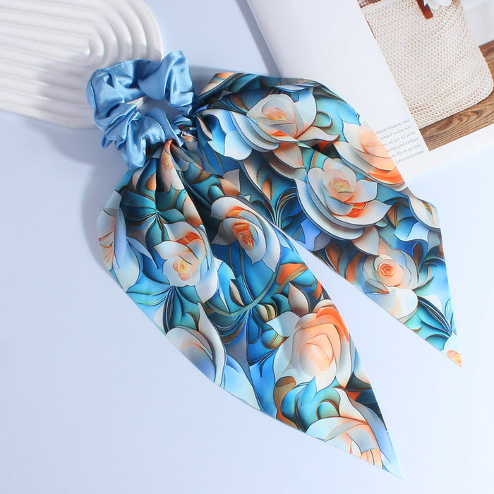 Wholesale large flower large intestine hair band fabric ribbon headdress
