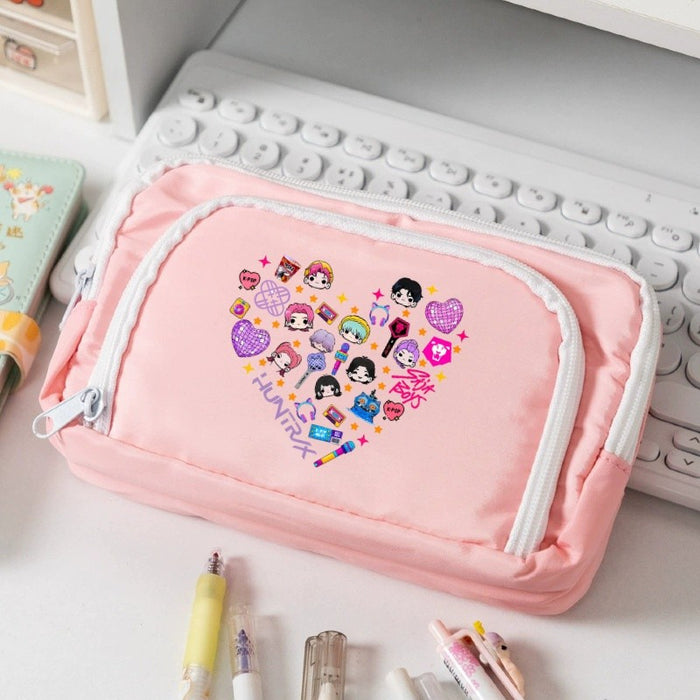 Wholesale Candy-colored cartoon print Pencil Bags for primary and secondary school girls